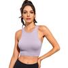 Women Yoga Vest O-Neck Sleeveless Racer Back Tank Tops Solid Color Slim Fit Ribbed Running Sport Vest