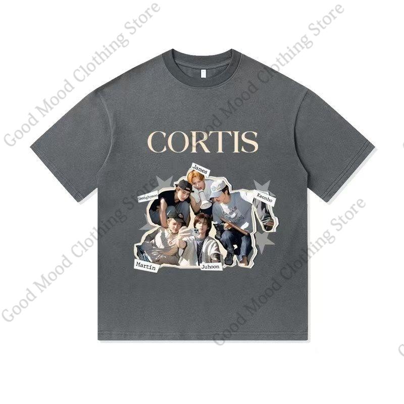 CORTIS Футболка Модный тренд Уличная одежда Повседневная Одежда для фанатов SEONGHYEON KEONHO JUHOON Футболка с принтом Kpop Хлопок Короткий рукав