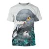 Summer 3D Animal Print Men's Fashion T-shirt, Breathable And Fast Drying Pigeon Design Round Neck Large Clothing Short Sleeve.