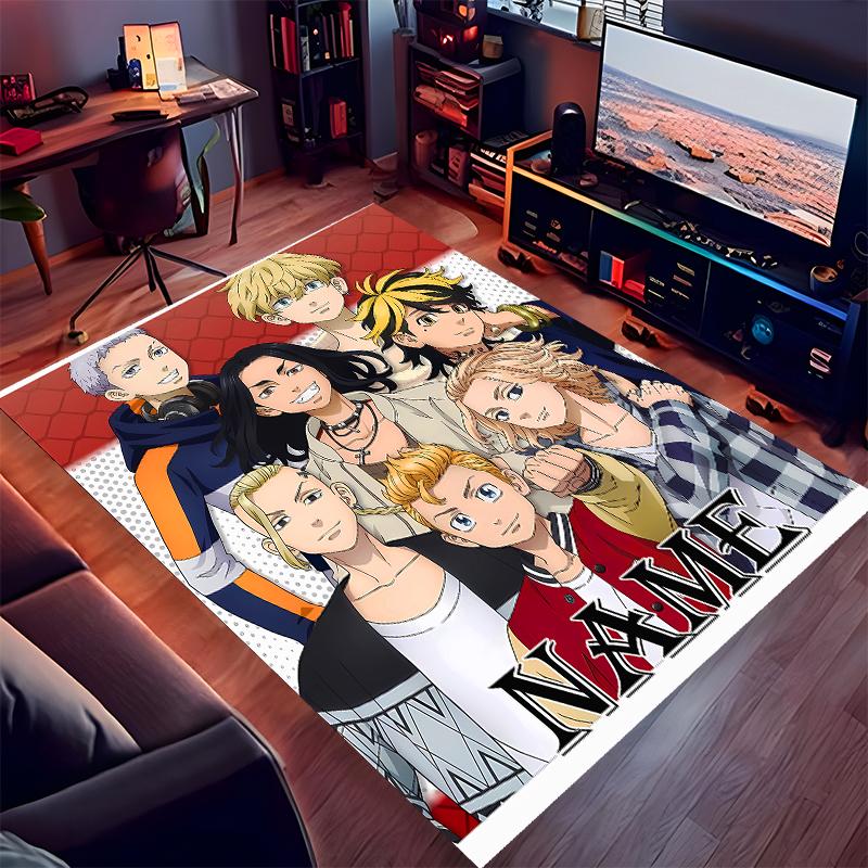 Custom personalization Tokyo Revengers Print Area Rug - Soft, Washable Non-Slip Indoor Mat,Living Room,Home&Office Decorative Rug