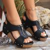 Fashion Ladies Shoes 2025 Peep Toe Wedge Women's Sandals Outdoor Causal Sandals Women New Fashion Zipper Shoes Women Platform Sandalias