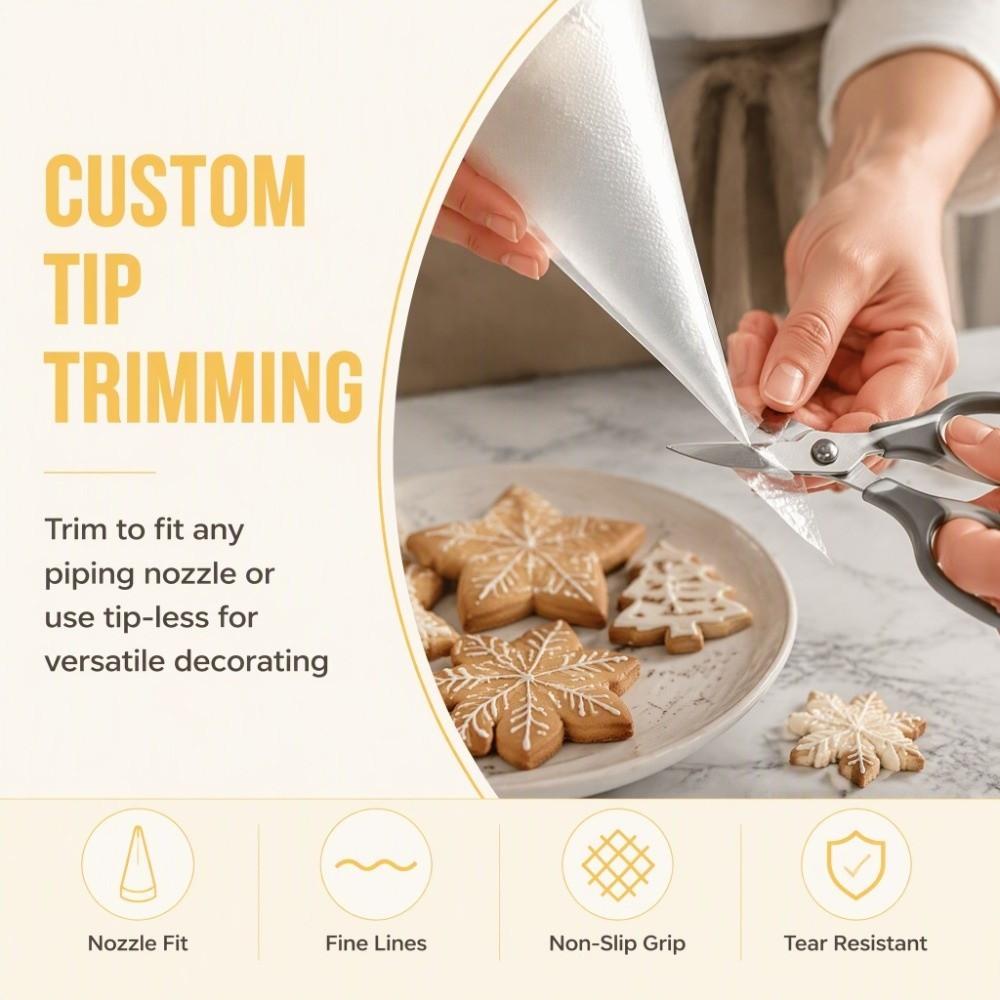 100PCS PE Piping Pastry Bag Thickened Cream Icing Bag New Cupcake Piping Bag Cake Decorating