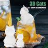 Форма для льда в виде кошки, 3D силиконовая форма для льда в форме кошки, 4 ячейки, большая, забавная форма для льда для виски, бурбона, черная