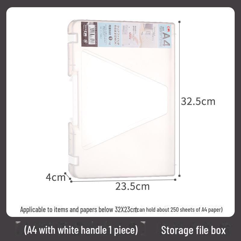 A4 Transparent Plastic Document Storage Box - Dustproof File Organizer