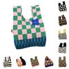 Durable Polyester Fabric Knitted Handheld Bag In 10 Colors For Women