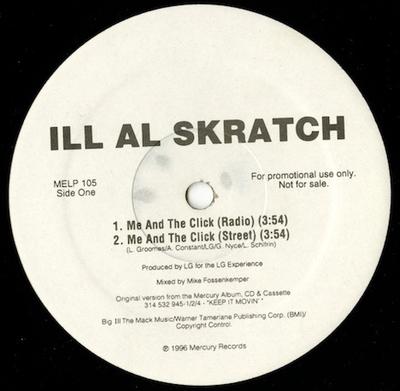 12-дюймовая пластинка ILL AL SKRATCH / E BROS - Me And The Click MELP105PROMO MERCURY 1996 США Рэп и Хип-Хоп/R&B Б/у