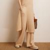 Women's High Waist Wide Leg Cashmere Pants - Floor-Length, Elastic Waist, Urban Fall/Winter Style