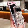 Прозрачный чехол с рисунком розы для Samsung Galaxy Z Flip 6 5 4 3 Flip6 Flip5 Flip4 Flip3 5G Жесткий прозрачный складной чехол для телефона