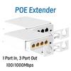 4 Port POE Extender POE Extender Gigabit Repeater 100/1000Mbps Outdoor Network Card IP55 VLAN 44-57V for POE Camera Wierless AP
