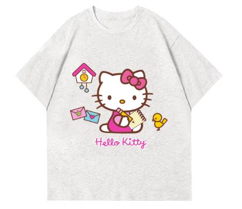 New Fashion RoundNeck ShortSleeve TShirt Spring Summer Hello Kitty Women TShirt Unisex Trendy Cute Top Clothing