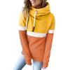 Women's Fashion Casual Long Sleeve Solid Color High Neck Hooded Sweatshirt