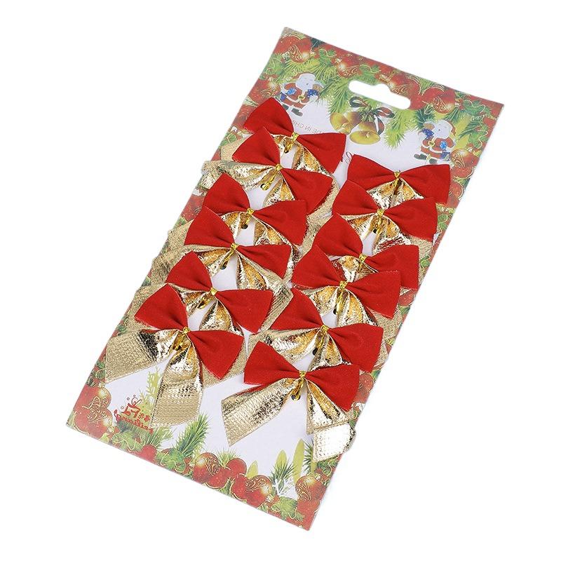 12pcs Bowknot Pendant Xmas Tree Ornaments Mini Christmas Decorations Christmas Bow Home Decoration