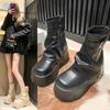 Thick-soled Trouser Boots Women's Winter New British Style Fashion Belt Buckle High Heel Small Short Boots
