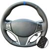 Hand Stitched Wear Resistant Perforated Non-slip Artificial Leather 2014-2016 Steering Wheel Cover For Toyota Yaris Vios