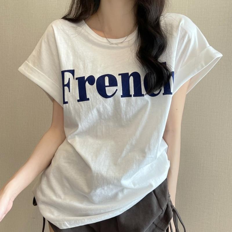 GMXIA Футболка с коротким рукавом и заниженной линией талии Sweet Cool, свободные летние женские студенческие топы