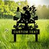 Metal Fairy Garden Stake Mushroom Decor Personalized Gardener Name Sign Outdoor Yard Art