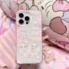 Чехол для телефона для iPhone 17 Air 11 12 13 Plus 14 15 16 Pro Max Прозрачный Светлый Милый Кролик Кошка Чаепитие Защитный Внутренний Чехол