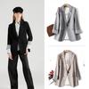 Women Casual Notched Lapel Long Sleeve Blazer Cardigan Suit Jacket