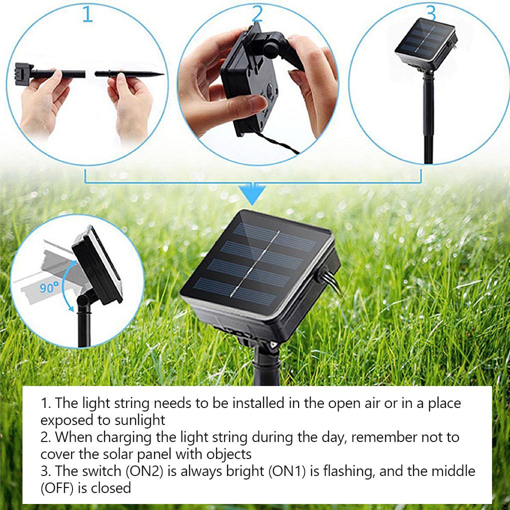 Strip Light Solar Lamp String Lanterns Fine Workmanship Compact Size Household Decorations Festival Accessories Lower Power