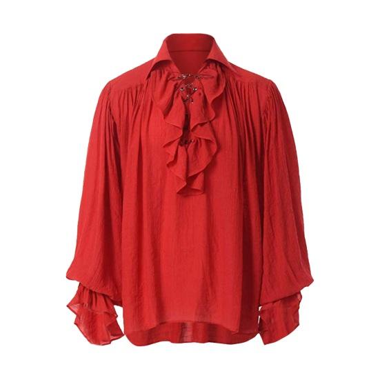 Мужская рубашка в стиле Ренессанс, костюм с рюшами и длинными рукавами на шнуровке, средневековая рубашка в стиле стимпанк, пиратская рубашка для косплея, сценическая драма