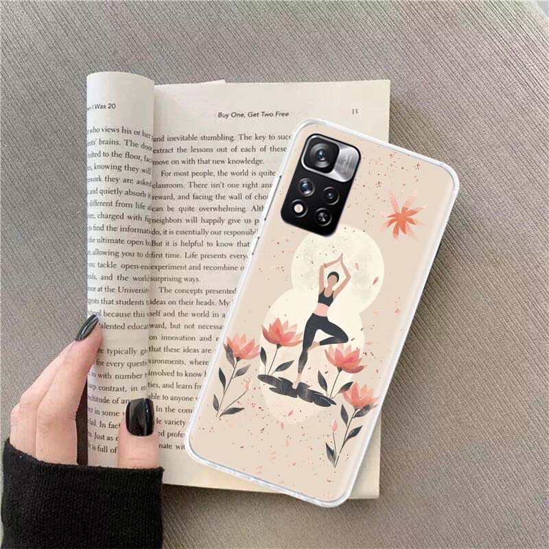 Hot Sell Yoga Namaste Phone Case For Redmi Note 13 12 Pro Plus 14 15 Pro 5G 11 11T 11E 11S 10 Pro 10S 9 9S Cover Cell Clear TPU