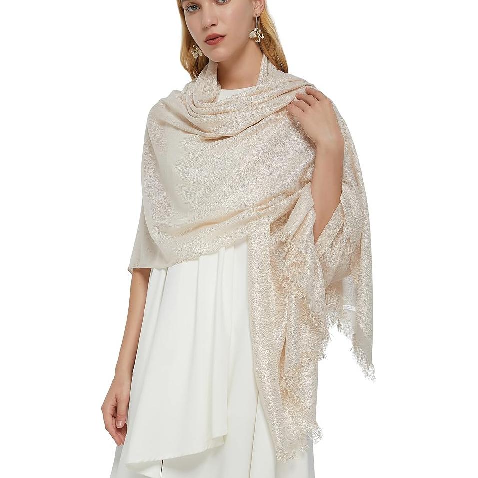 Women's Sparkling Metallic Evening Shawl Lightweight Shawl Extra Large Dressy Shawls and Wraps for Party