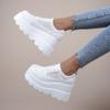 White Wedge Sneakers Shoes Platform Breathable Hollow Shoes Chunky Platform Heel Pumps Shoes Women Heels