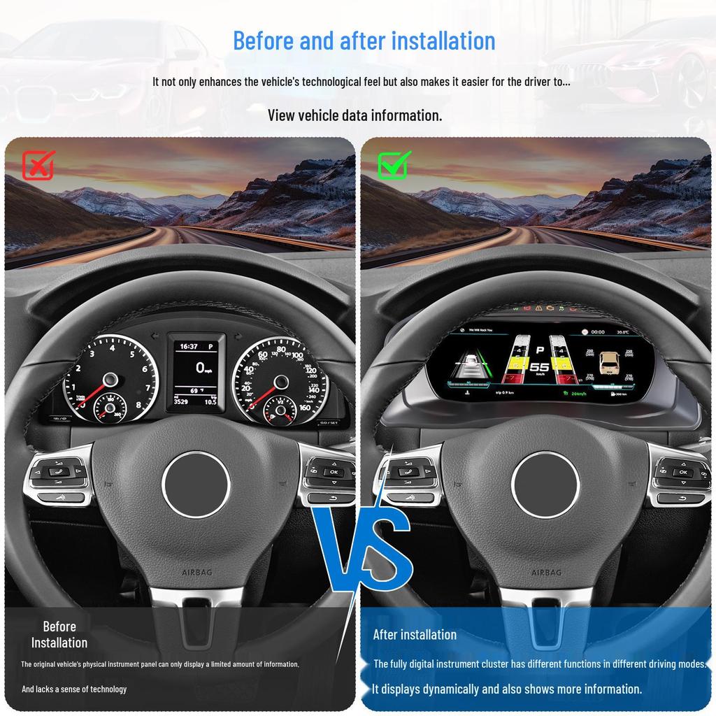 10-25- Обновление цифровой ЖК-приборной панели Volkswagen Tiguan 10,25 дюйма Подходит для моделей '10-'17