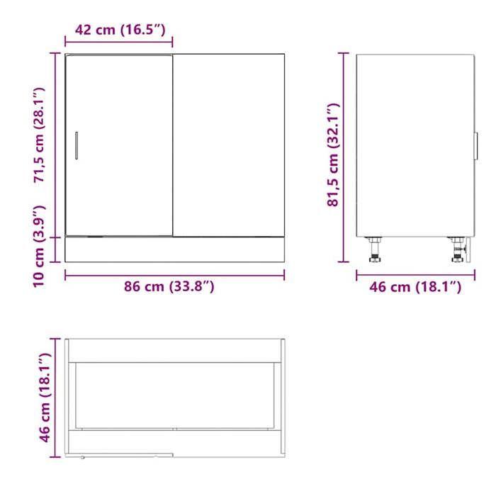 VidaXL Meuble sous évier "Lyon" Bois d'ingénierie blanc 854289