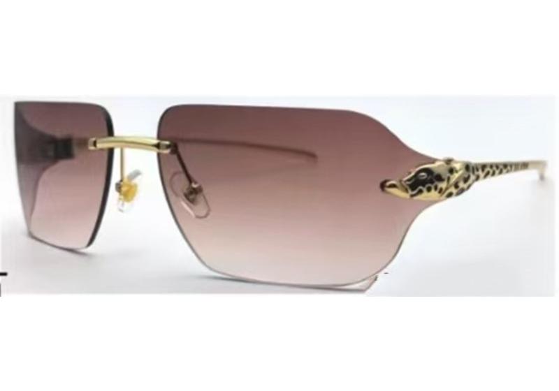 New frameless trimmed metal fashion sunglasses leopard head decoration European and American trend retro sunglasses