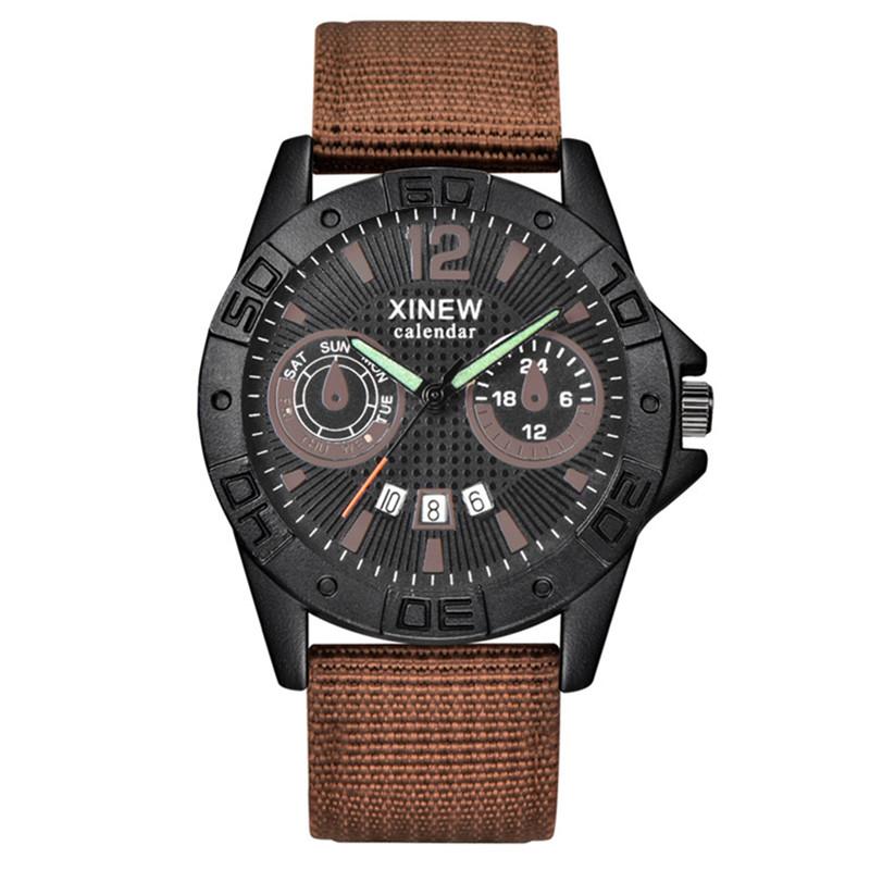 Reloj Hombre XINEW Brand Students Watches Men Boys Fashion Nylon Band Gifts Date Quartz Watch Montre Homme Relogio Masculino