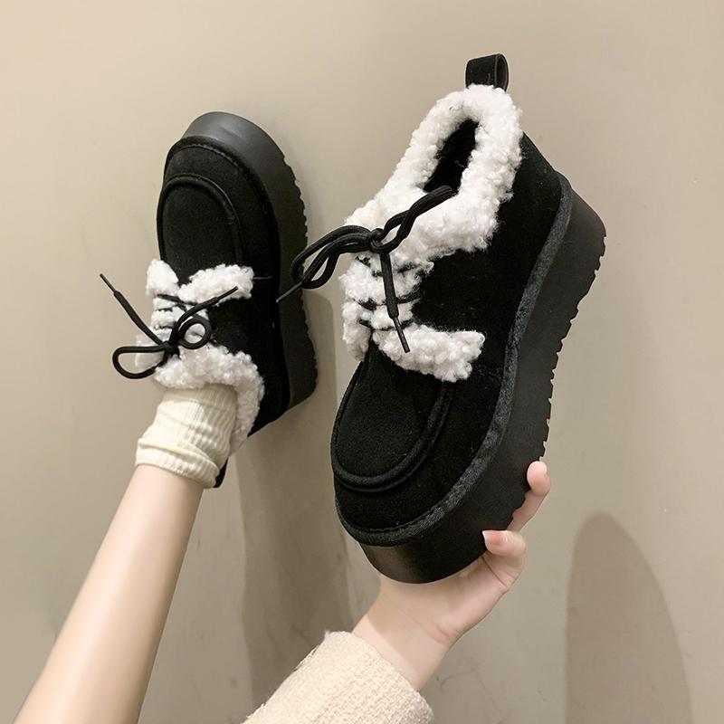 Новые зимние короткие плюшевые теплые зимние ботинки женские туфли на плоской подошве повседневная обувь замшевые меховые ботинки челси ботильоны женская обувь на платформе Botas Mujer