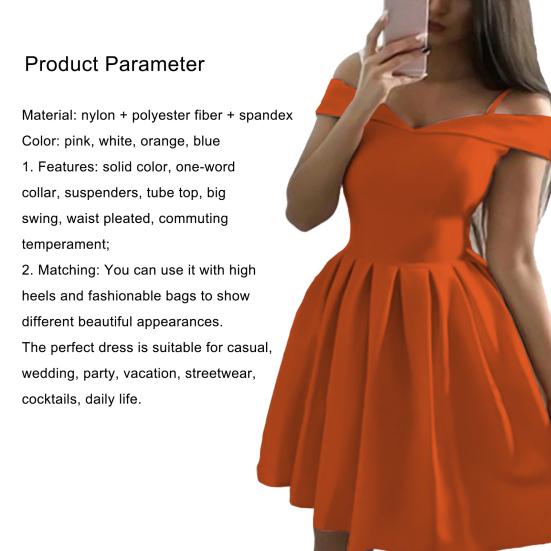Женские юбки больших размеров, женское платье, однотонное плиссированное мини-вечернее платье с открытыми плечами на весну