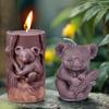 Koala Stump Shape Silicone Candle Molds Pinecone Squirrel Pillar Resin Making Animal Bear Gypsum Moulds Leaf Tree Cylinder Gifts