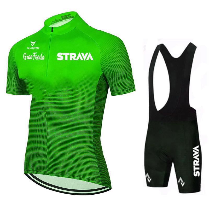 Short Sleeve Men's Cycling Suit Mountain Breathable Bike Set Strava 2023 Summer Cycling Team