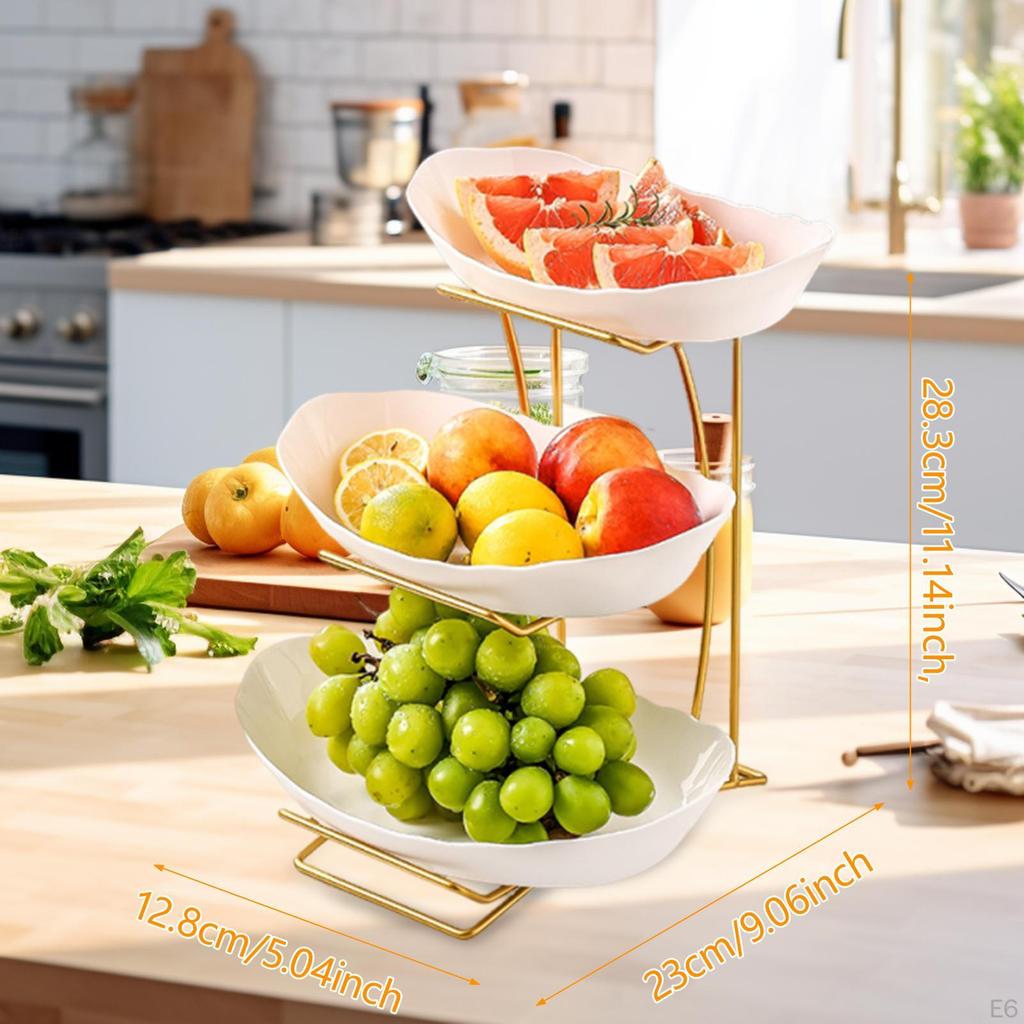 Многоярусная фруктовая корзина для столешницы с металлической подставкой для конфет и орехов
