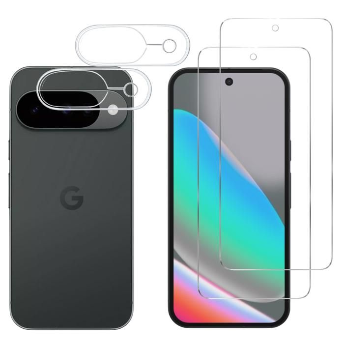Verre Trempé - PHONILLICO - Google Pixel 10 - Pack 2 - Protection Écran et Caméra - Résistant aux Rayures