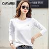 Spring and Autumn Women's Blouse Loose Round Neck Embroidered Crown Long Sleeve Bottoming Shirt