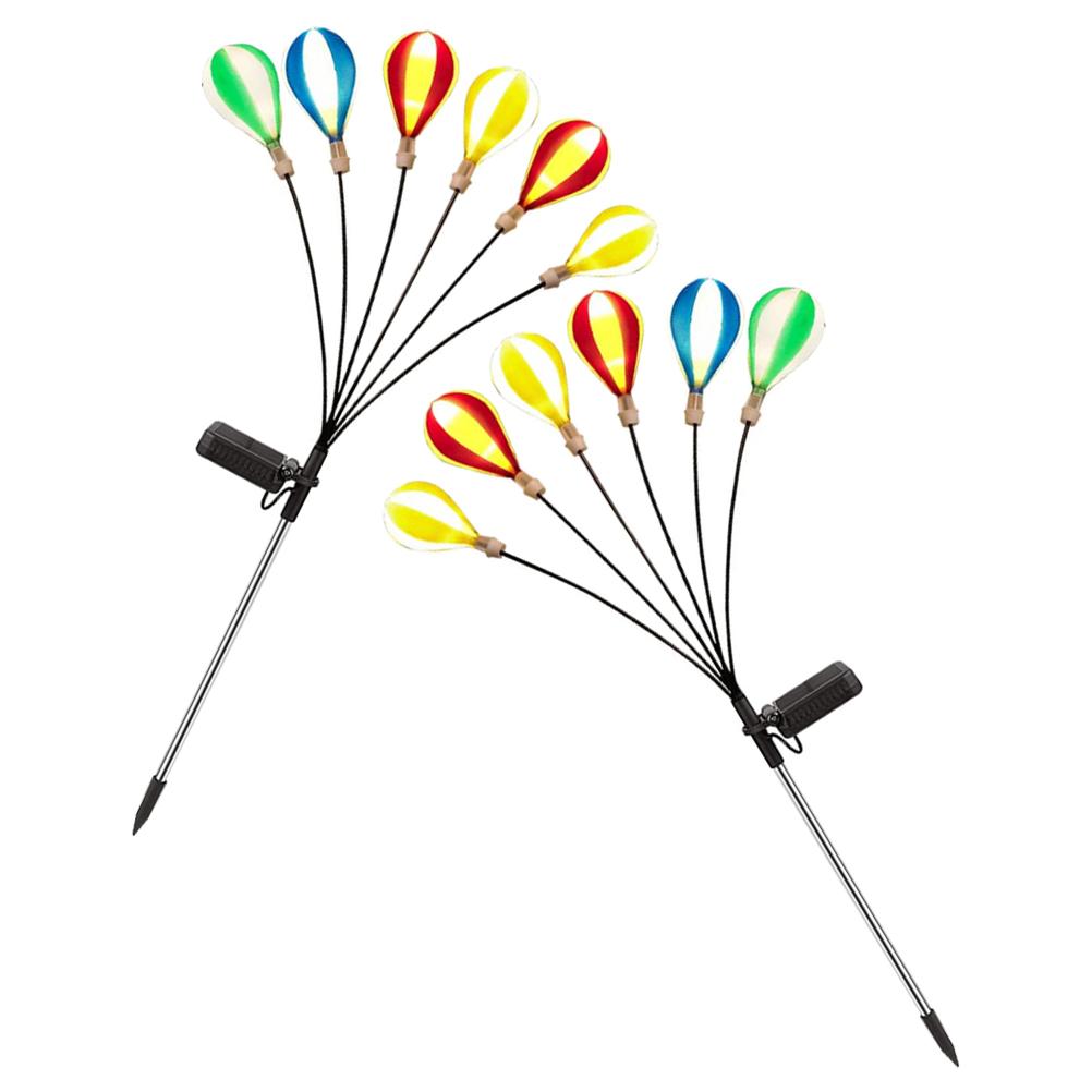 2 pack solar hot air balloon lamp Easter/Christmas outdoor garden decoration metal decoration durable and reliable waterproof lawn terrace space