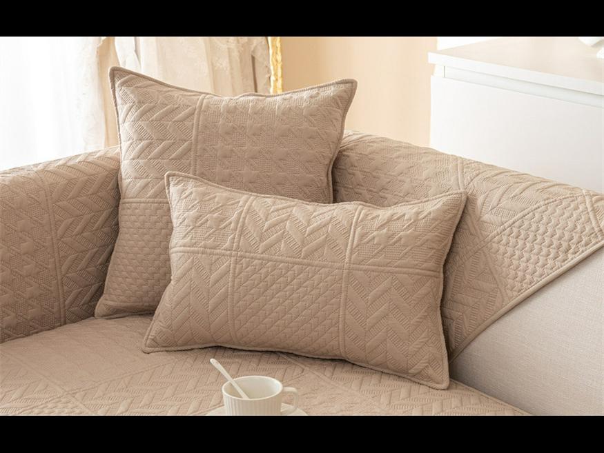 Подушка для дивана из отшлифованной ткани Nordic: Современный, нескользящий жаккардовый чехол, универсальный для всех сезонов