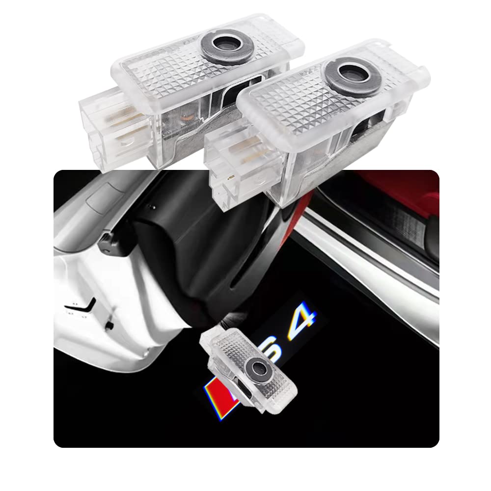 Лазерная подсветка логотипа, подсветка двери, подсветка салона автомобиля, светодиодная проекция логотипа, набор из 2 штук, совместим с форматами A3, A4, A5, A6L, A7, A8, S3, S4, S5, S6