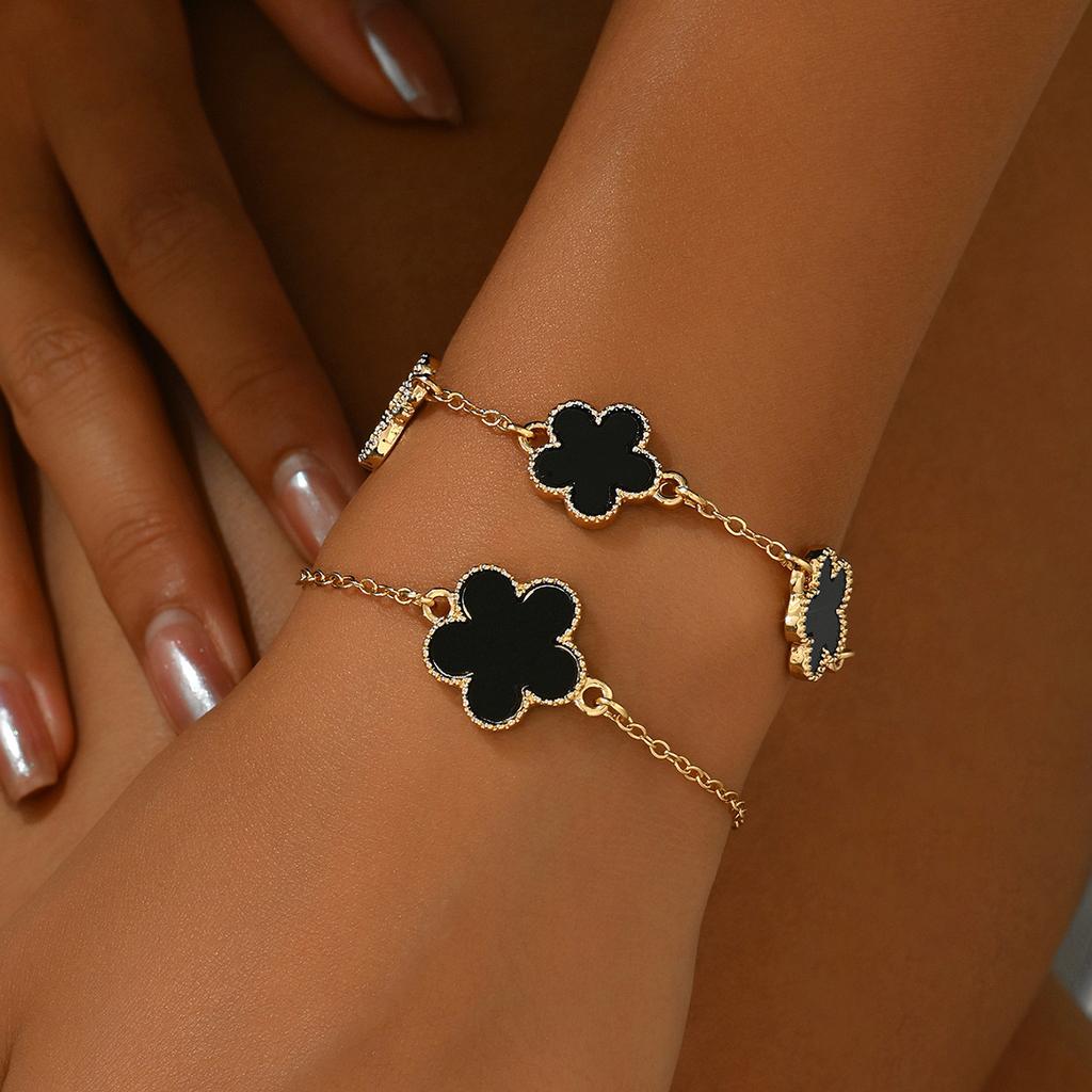 Простой браслет Mori College с цветком сливы, браслет с каплями масла, универсальное украшение для рук