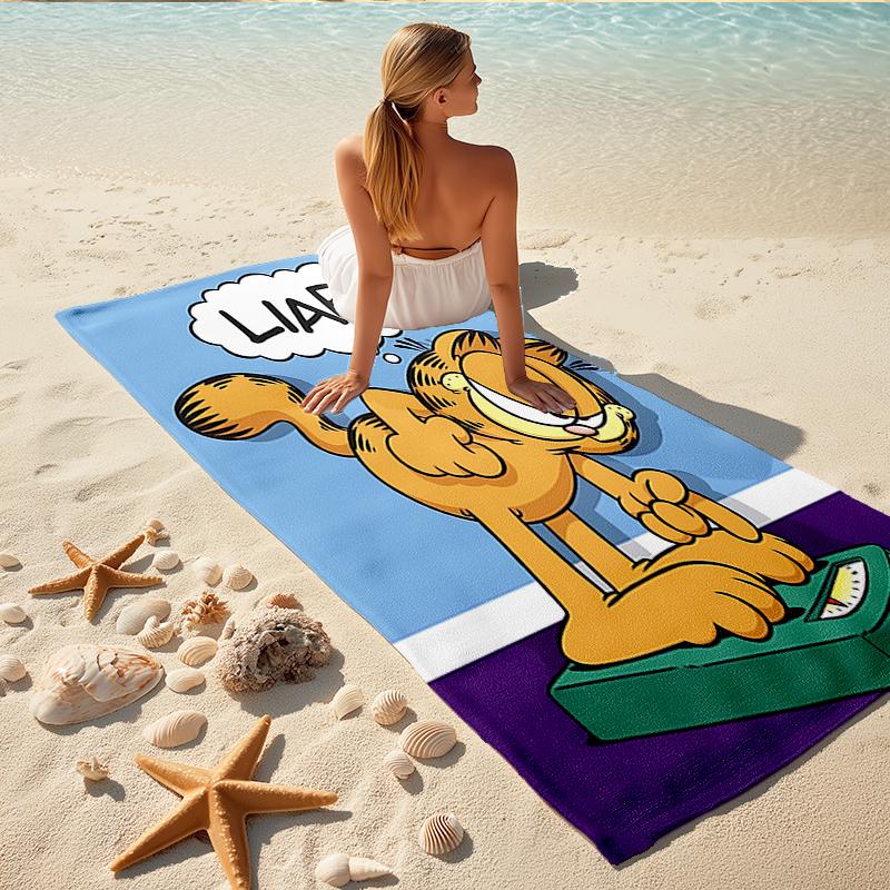 1Pc Garfield Scale Liar Beach Towel, Quick Dry, Multi-Use for Beach Pool Gym Yoga Home Travel, Christmas, Halloween, Xmas Gift M92981
