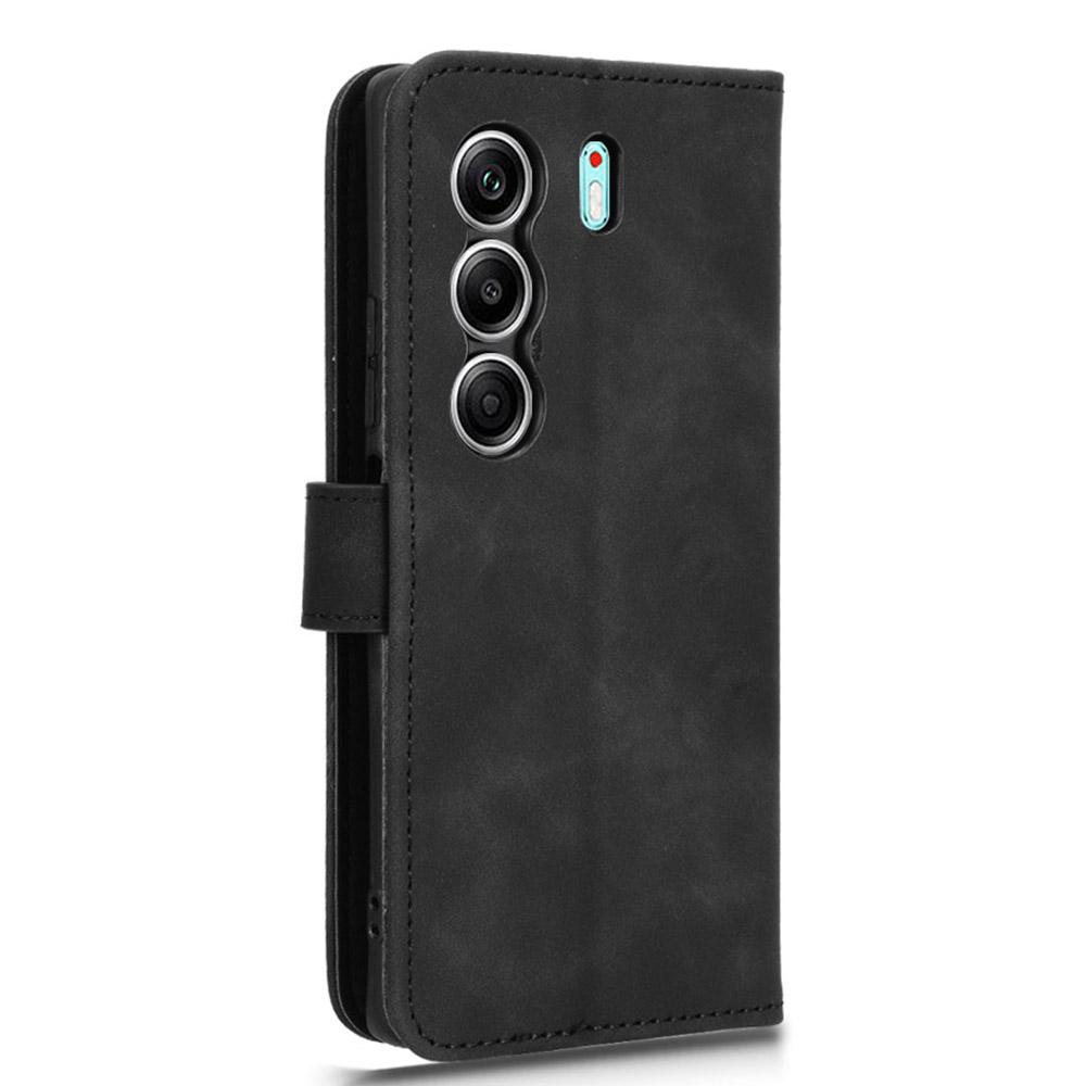 Для TECNO Camon 40 4G Кожаный чехол с ощущением кожи Противоударный Чехол-книжка с кошельком для телефона