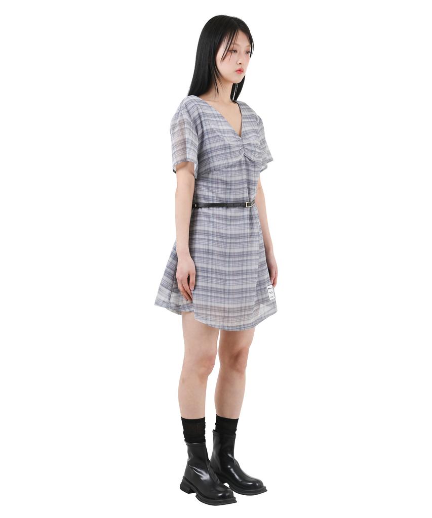 Catharsis Chiffon Mini Dress Black Check One Size