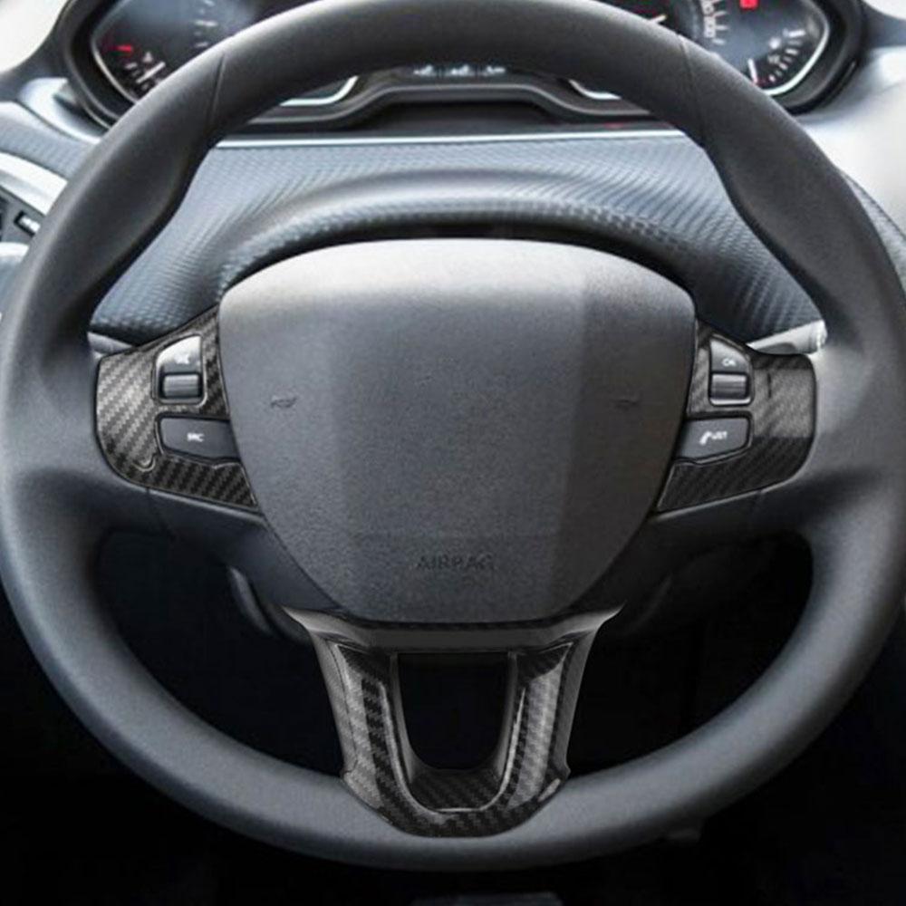 ABS Декоративная накладка на руль автомобиля, наклейка для Peugeot 2008 208 2014 2015 2016 2017 2018, аксессуары для интерьера