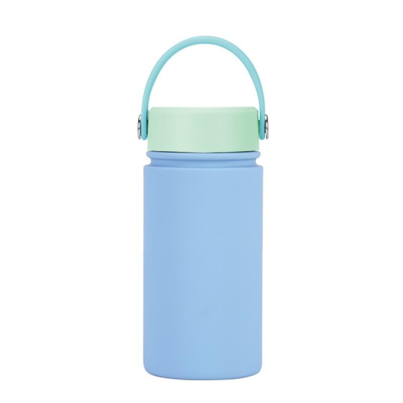 350ml Vacuum Insulated Stainless Steel Water Bottle With Carry Strap Wide Mouth Portable Gym Outdoor Travel Office