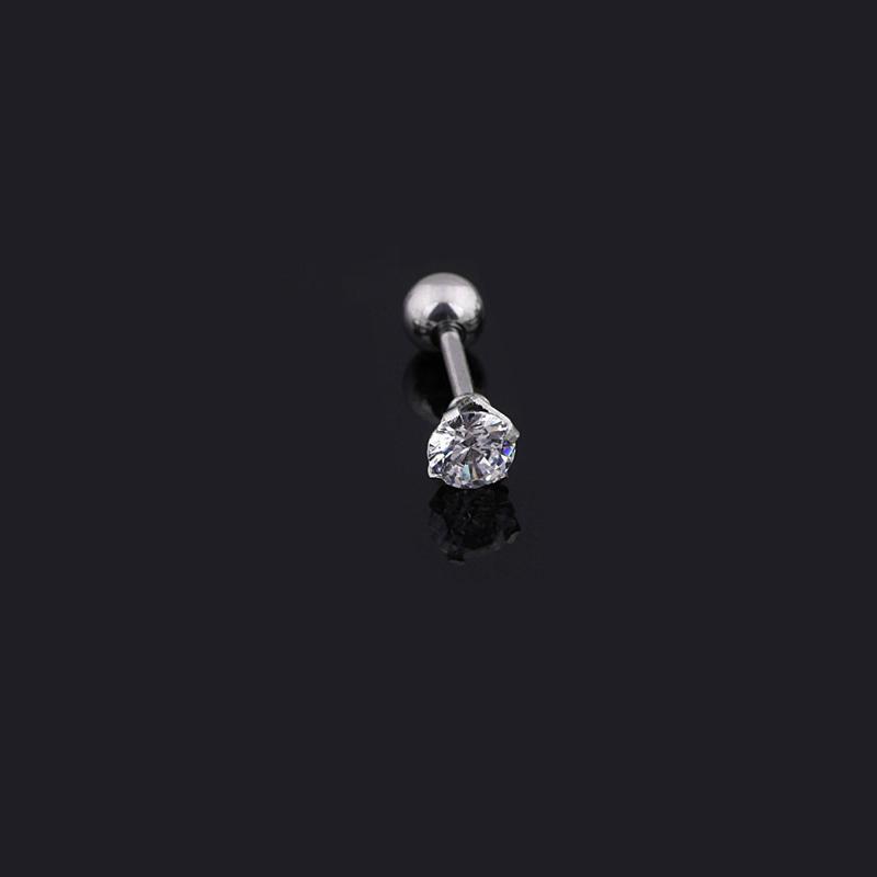 2Pcs Medical Titanium Steel Zircon Ear Studs Korean Girls Men's Diamond Earrings Fashion Ear Bone Studs