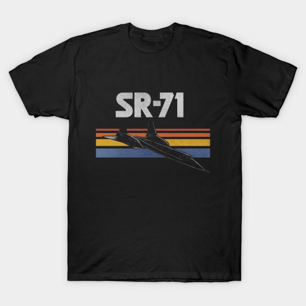 Азиатский размер Мужская футболка с принтом Sr-71 Blackbird Ретро Винтажный Реактивный самолет Без выреза Термотрансферная печать Хлопковая футболка