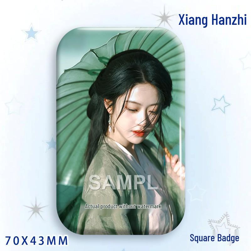 Xiang Hanzhi Baji Laser Tinplate Square Badge Star Idol Brooch Pendant